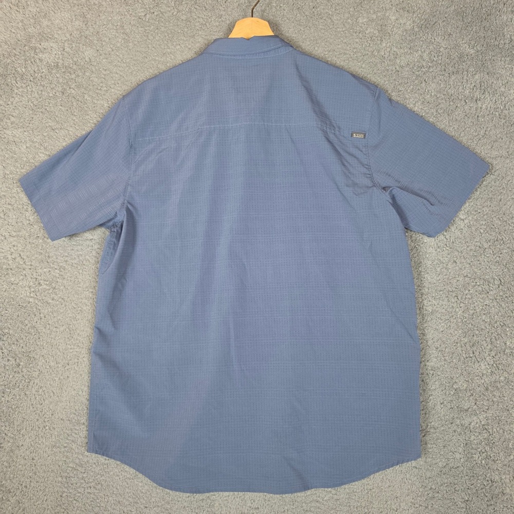 5.11 Tactical Button Down Shirt Mens Medium Blue Good Short Sleeve Ripstop - Picture 2 of 8